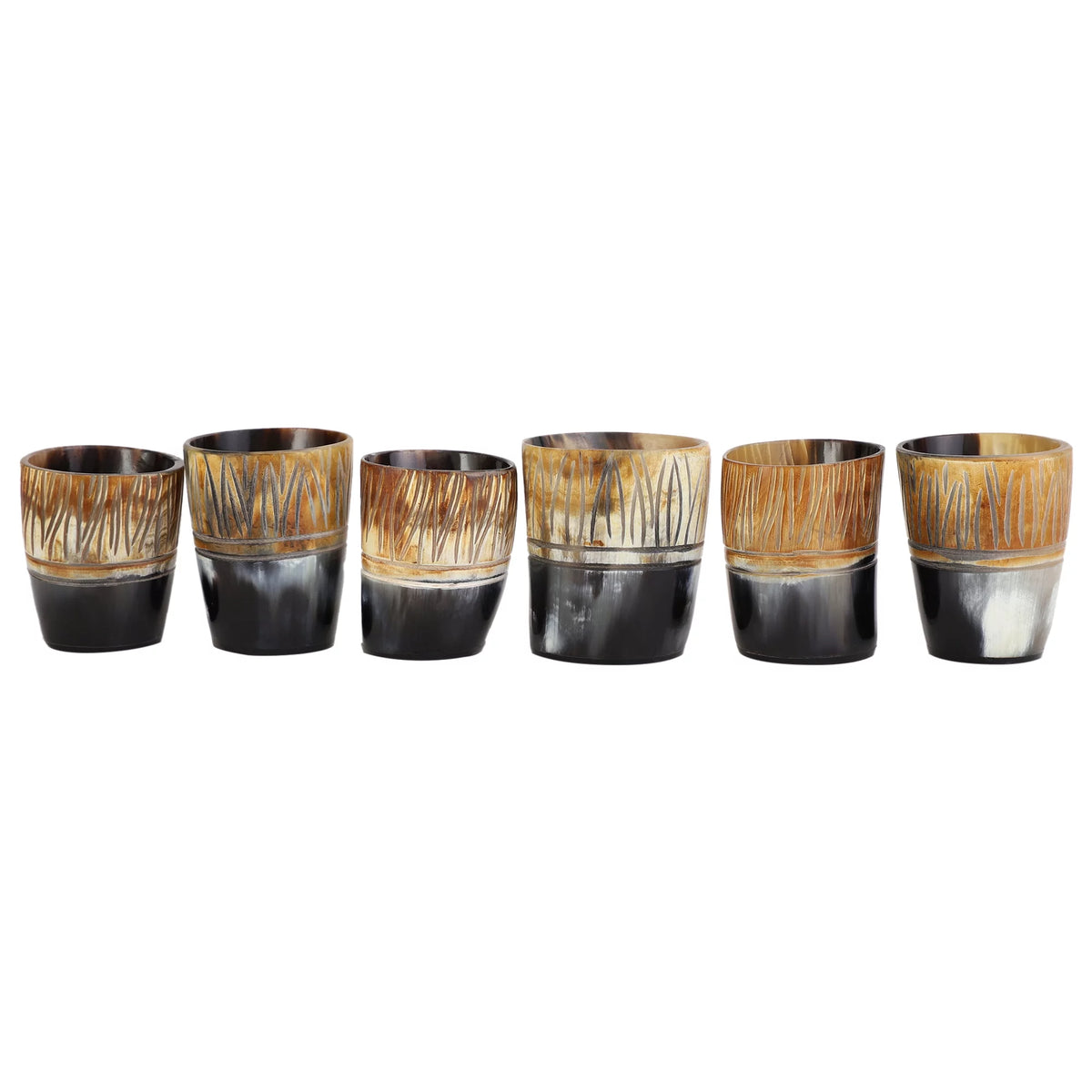Drinking Horn Shot Cup Glass Ceramic Food Safe 6 Pack O258