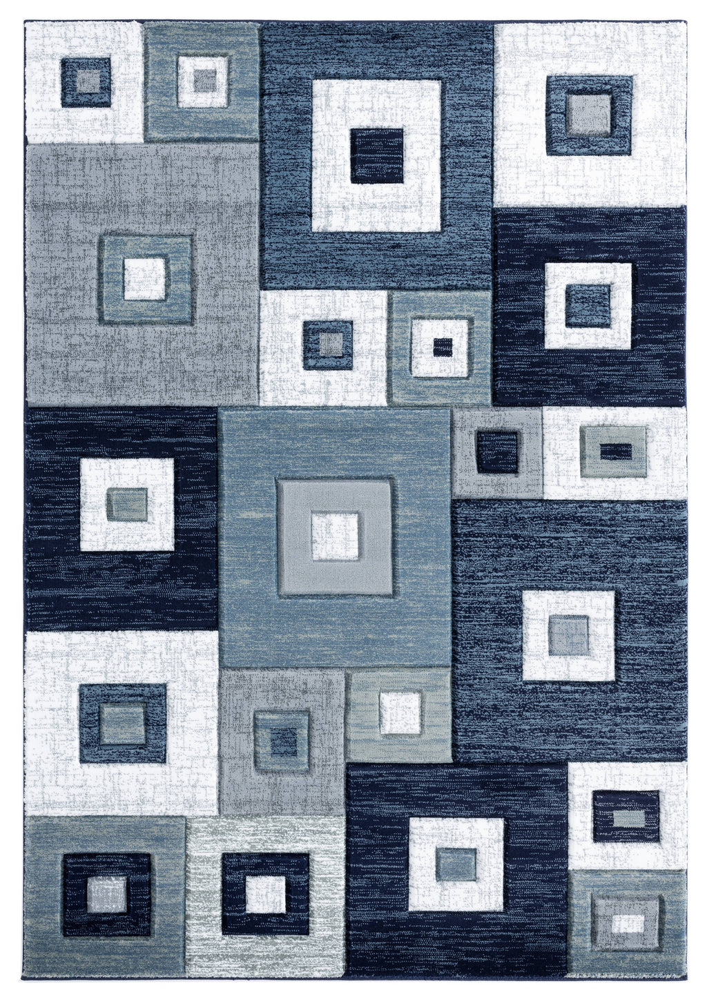 Navy Modern Geometric Accent Rug B8925