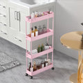 Slim Storage Cart 4 Tier White U42407
