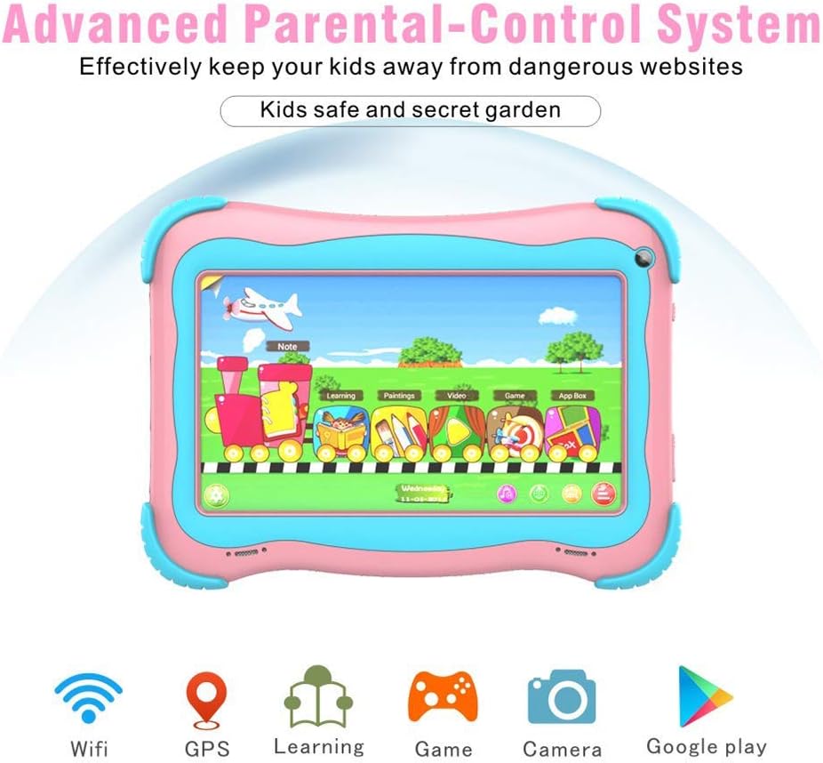 Pink Kids Tablet 7 Android Tablet 1GB + 32GB Pack of 2 H409317