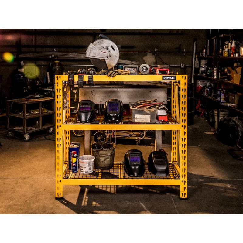 Yellow 3-Tier Wire Steel Shelving Unit E19123