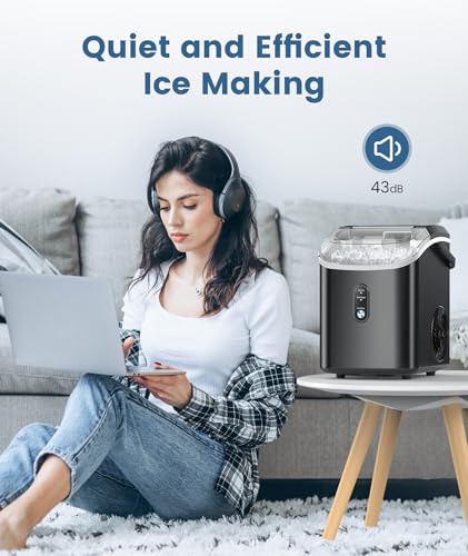 Countertop Nugget Ice Maker with Soft Chewable Ice, 34Lbs/24H, Self-Cleaning Y4183
