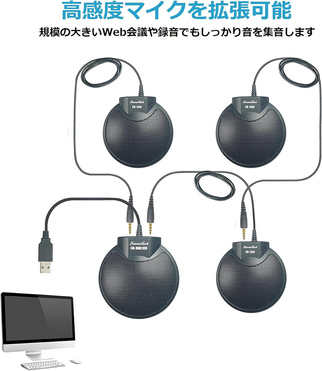 Table Top Conference Microphone with Omni-Directional Stereo USB, Pack of 2 N6650