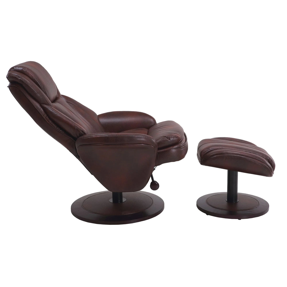 Red and Black Adjustable Swivel Recliner with Ottoman D7577