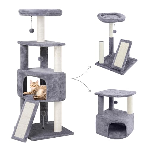 Grey Cat Tree with Scratching Post W16451