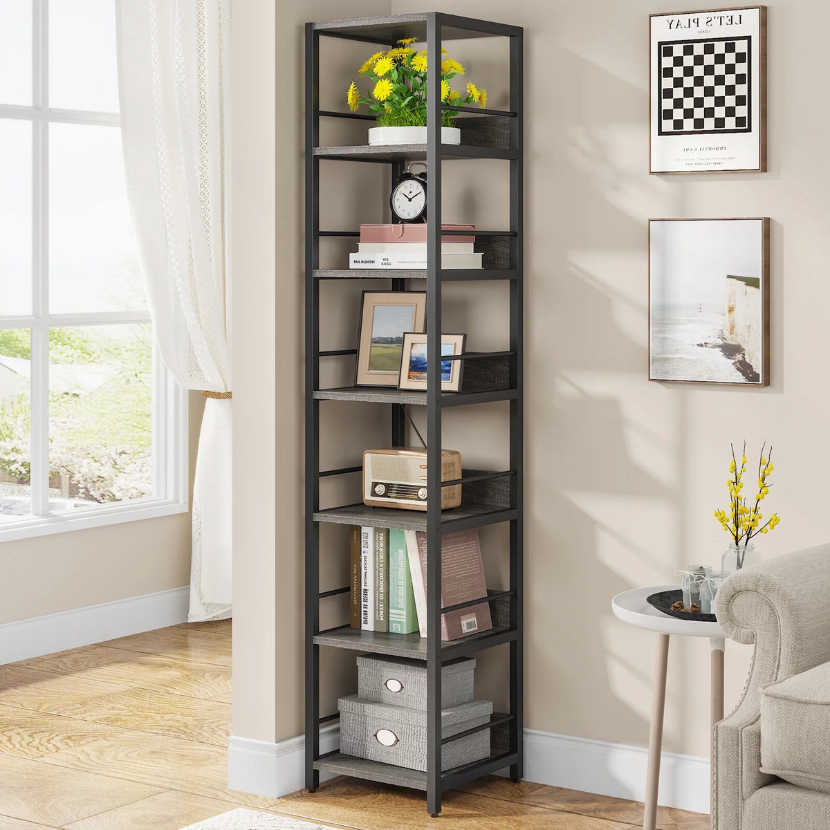 75" 6 Tier Narrow Bookshelf G6620