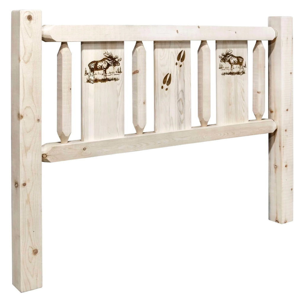 Twin Headboard with Laser Engraved Moose Design N855