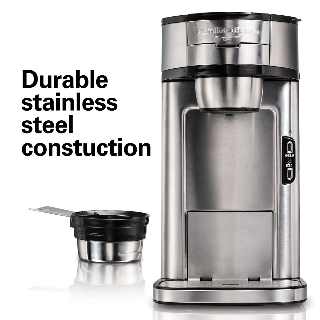 Single-Serve Coffee Maker, 14 oz. Stainless Steel B36120