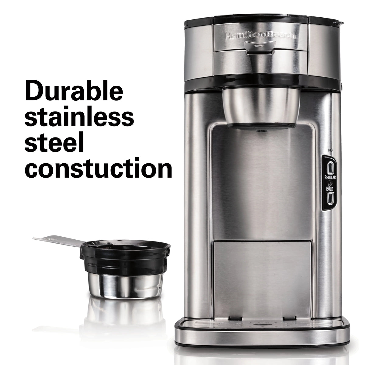 Single-Serve Coffee Maker, 14 oz. Stainless Steel B36120