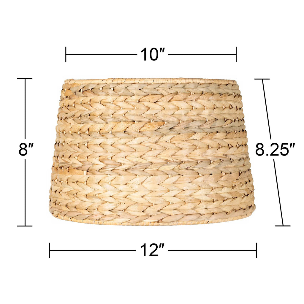Set of 2 Woven Seagrass Drum Lamp Shades Z60618