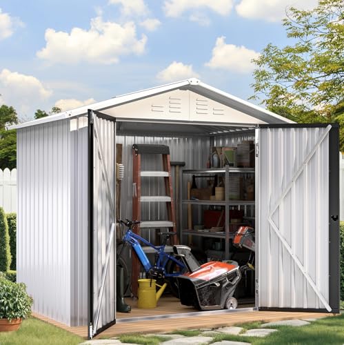6x4ft Dark Gray Metal Storage Shed E4312