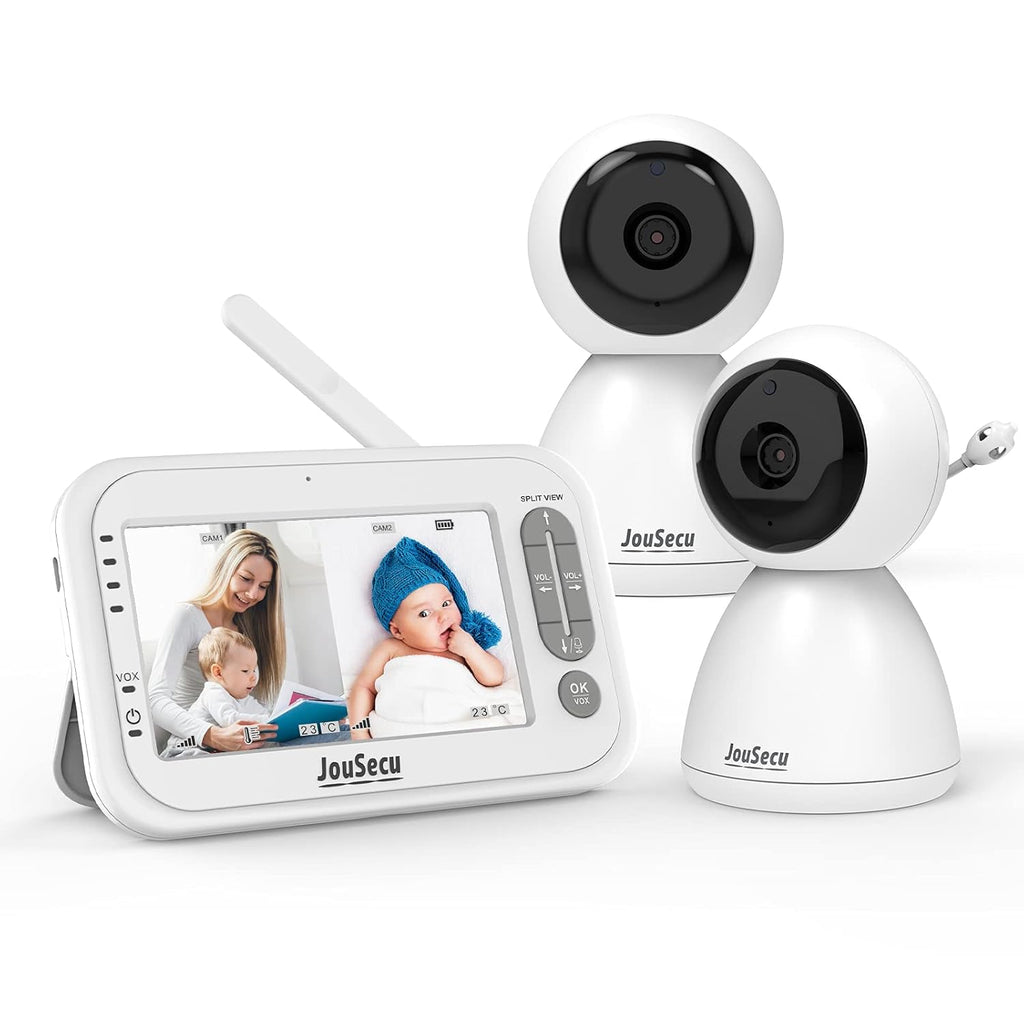Baby Monitor with 2 Camera and Audio 4.3 Inches LCD Split Screen C2710