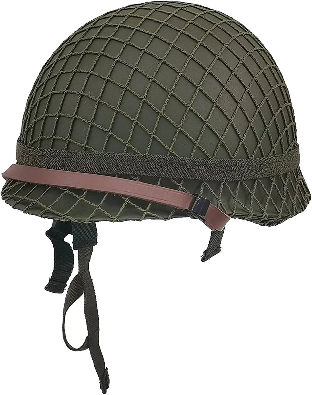 WW2 US Army M1 Helmet Steel Shell with Net Canvas Chin Strap Cat Eye Band W895048