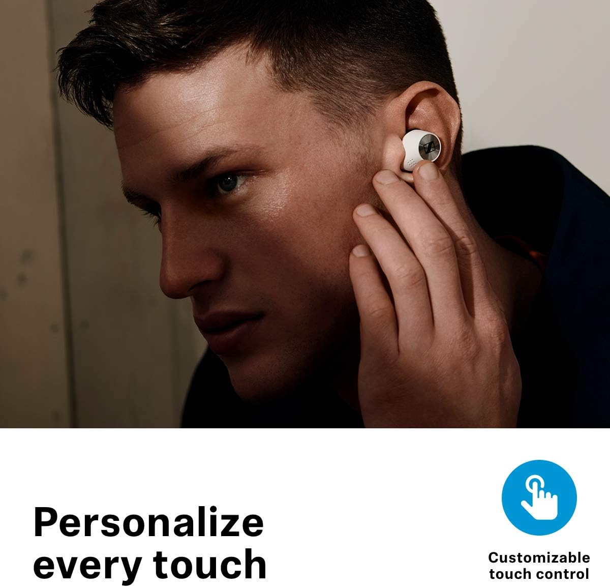 White Bluetooth Earbuds with Active Noise Cancellation Z966