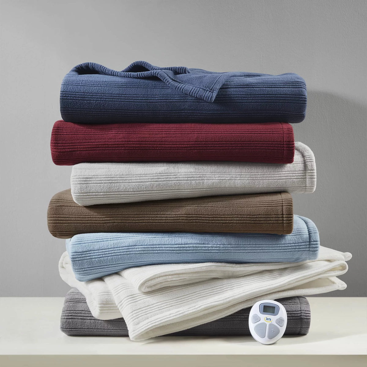 Queen Fleece Ultra Soft Electric Heated Blanket Dusty Blue I343