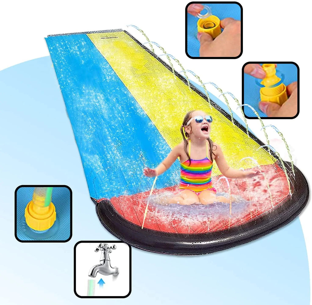 15.5ft Double Race Lanes Water Slide T696667