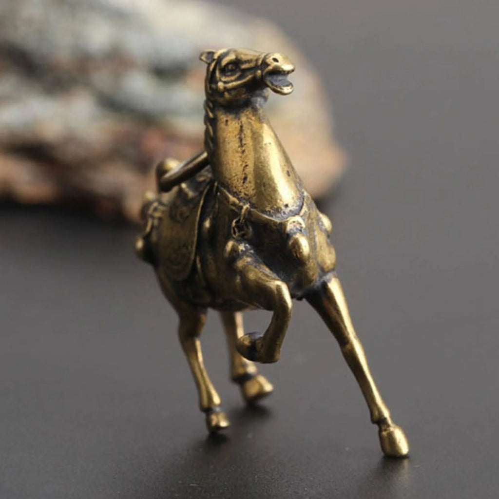 Copper Race Horse Miniature Figurines Ornament Decorations Z92103