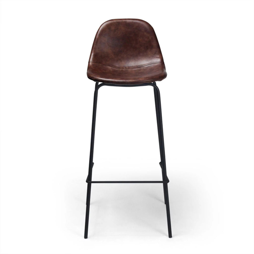 Modern Upholstered Faux Leather Barstool Set of 2 N7476