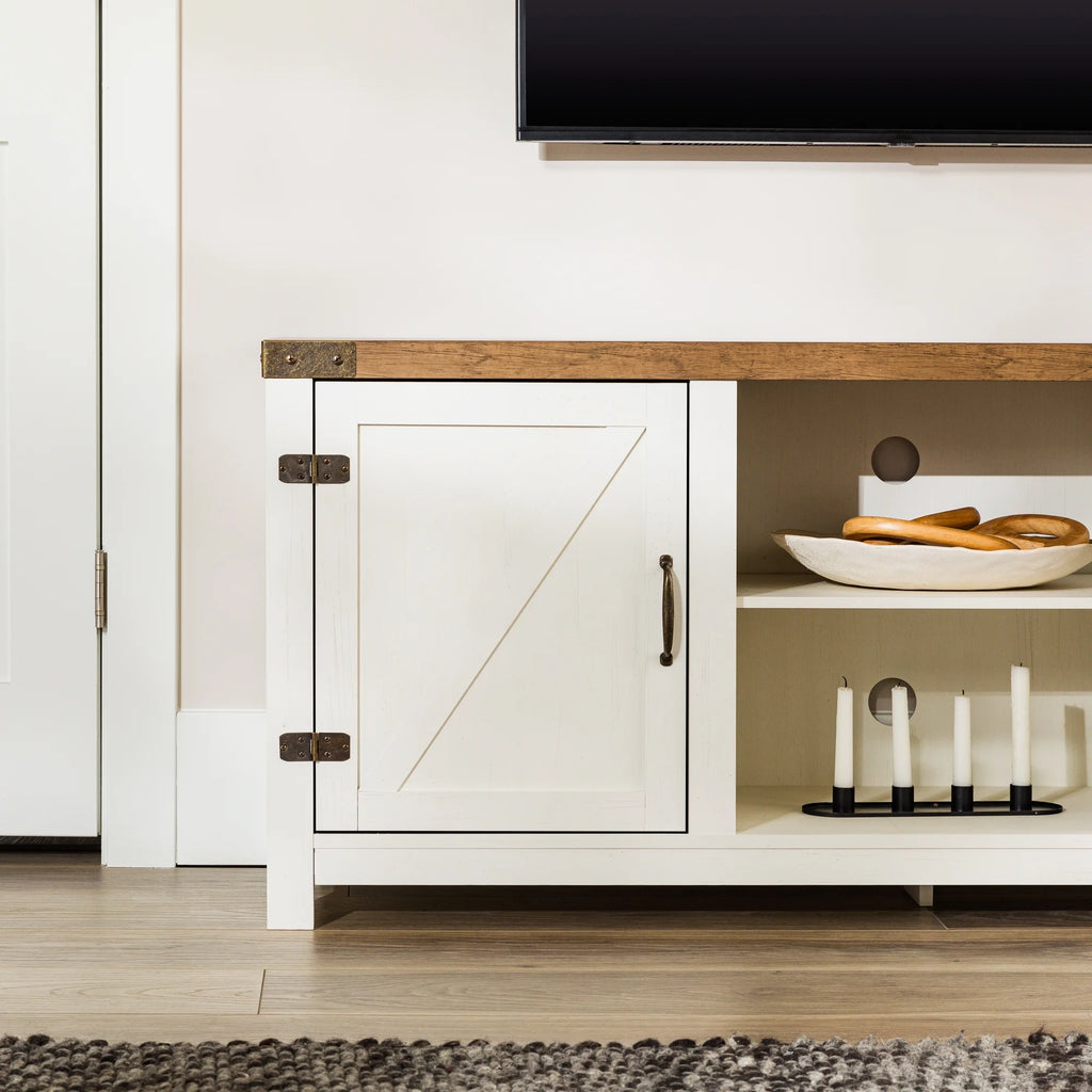White Barn Door TV Stand Z13702