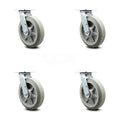 8 inch Thermoplastic Rubber Wheel Swivel Caster Set with Roller Bearings Q27761