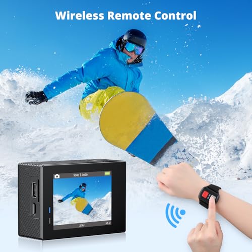 4K30fps 20MP WiFi Action Camera with EIS 131ft Waterproof R70092