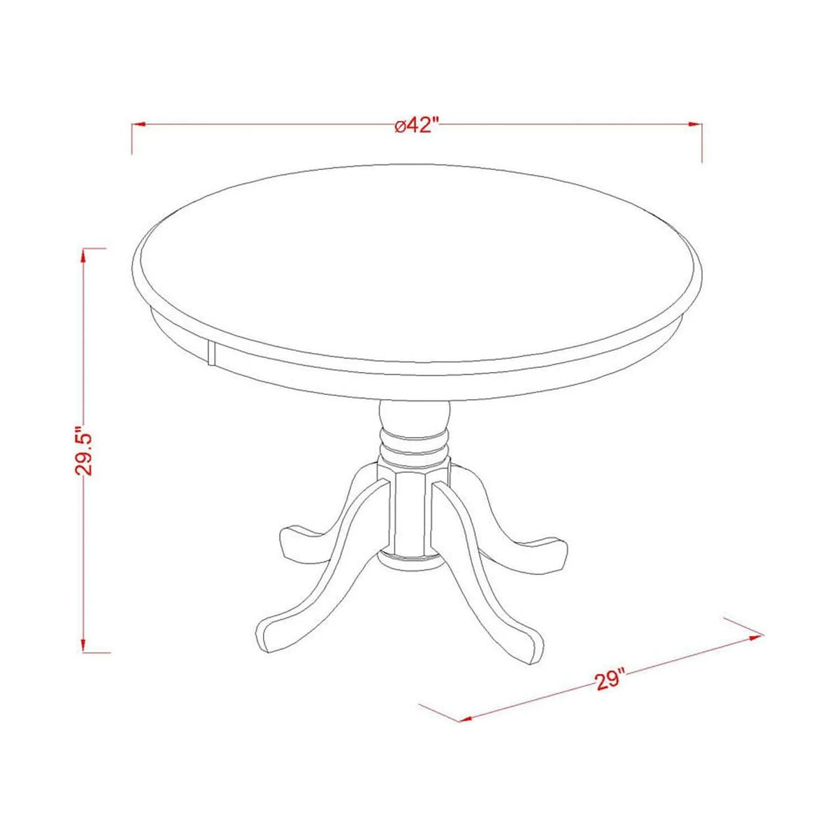 5 Pc Dining Set with Round Table and 4 Chairs P3978