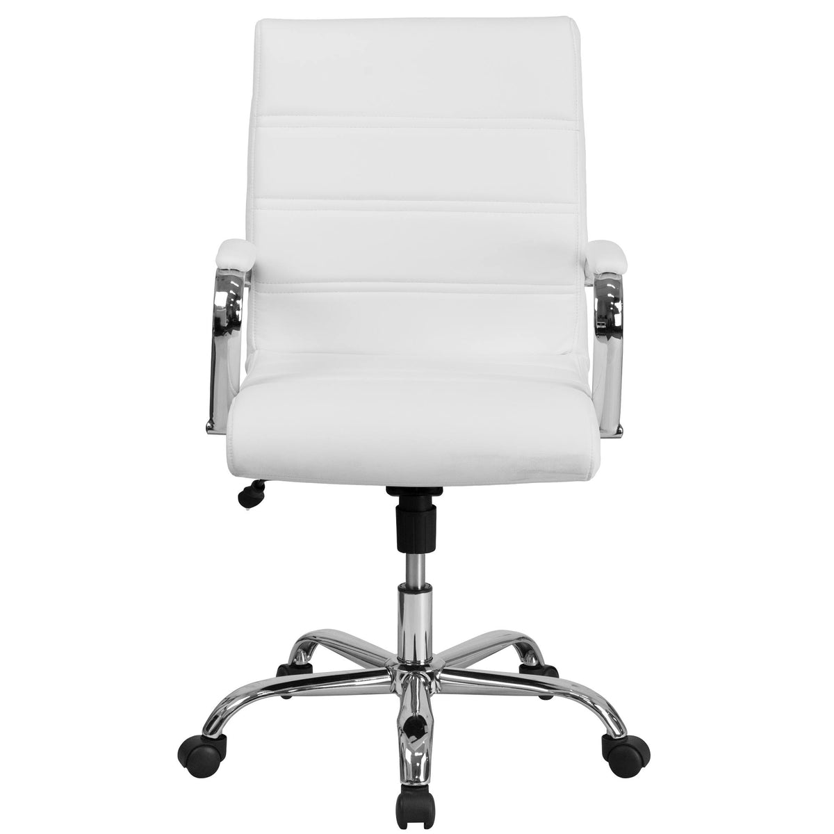 White and Silver Mid-Back Executive Swivel Office Chair O560738
