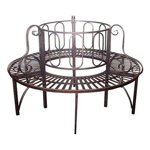 47 Inch Grey Circular Garden Tree Bench Seat F68575