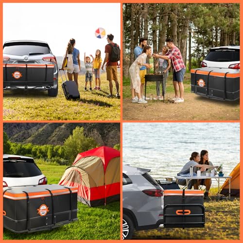 Waterproof 20 Cubic Feet Hitch Cargo Carrier Bag with 8 Straps Y634