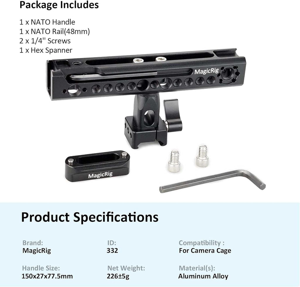 Rubber Top Handle with NATO Rail and 3-Cold Shoe J903085