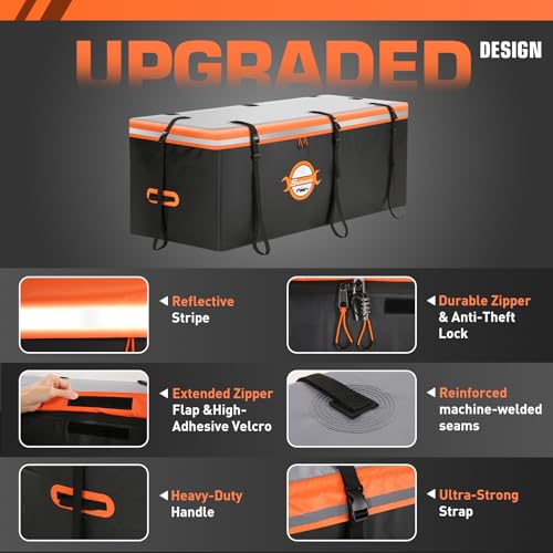 Waterproof 20 Cubic Feet Hitch Cargo Carrier Bag with 8 Straps Y634