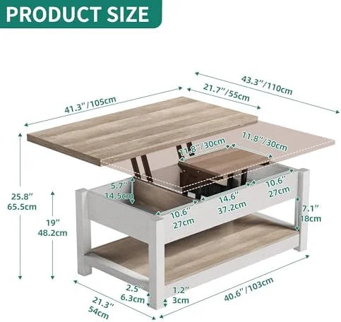 Lift Top Coffee Table Rustic Brown J244366