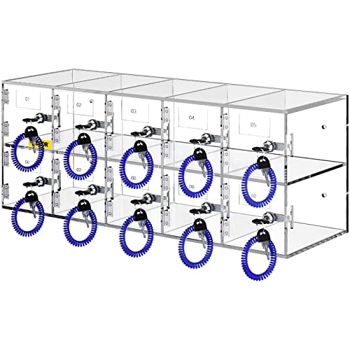 20 Slots Acrylic Wall-Mounted Cabinet with Door Locks and Keys U82090