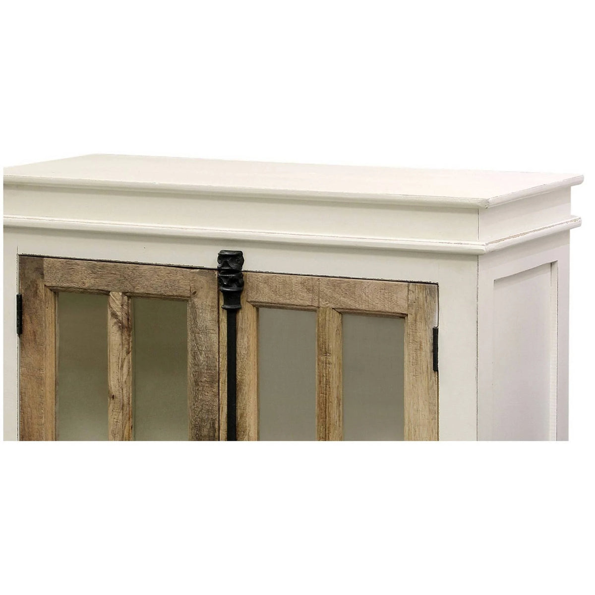 White Natural Cabinet with Clear Tempered Glass Window P8785