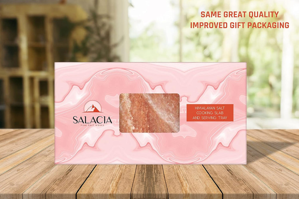 Himalayan Pink Salt Block & Metal Tray Set 12” x 8” x 1.5” Pack of 2 L332873
