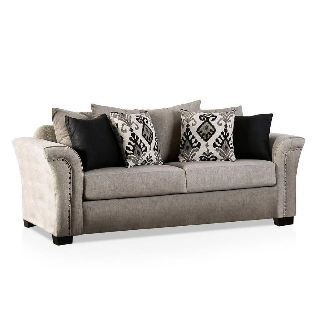 Light Taupe Brown Fabric Sofa M95243