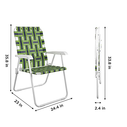2-Pack Blue and Green Folding Lawn Chairs B174400
