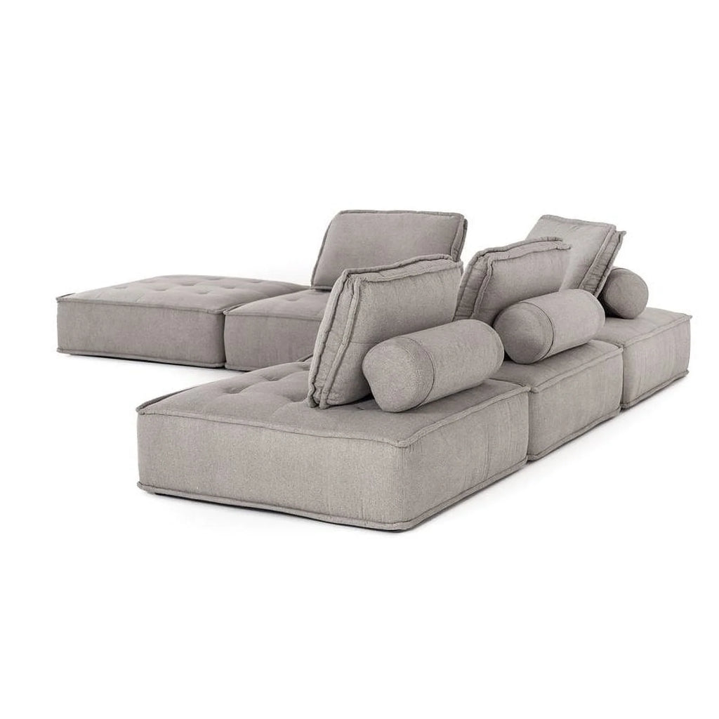 5-Piece Modern Fabric Modular Sectional Sofa in Gray S45318