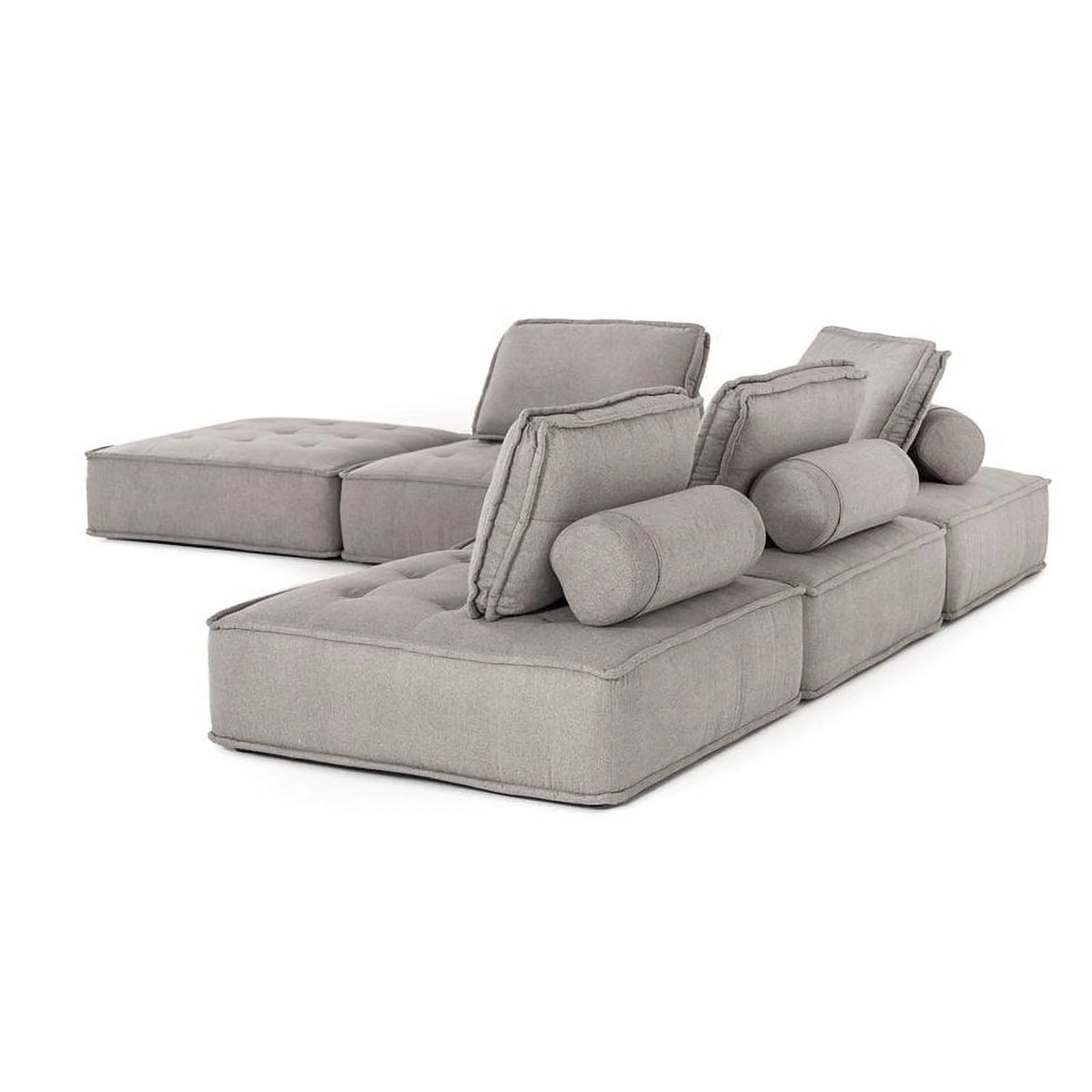5-Piece Modern Fabric Modular Sectional Sofa in Gray S45318