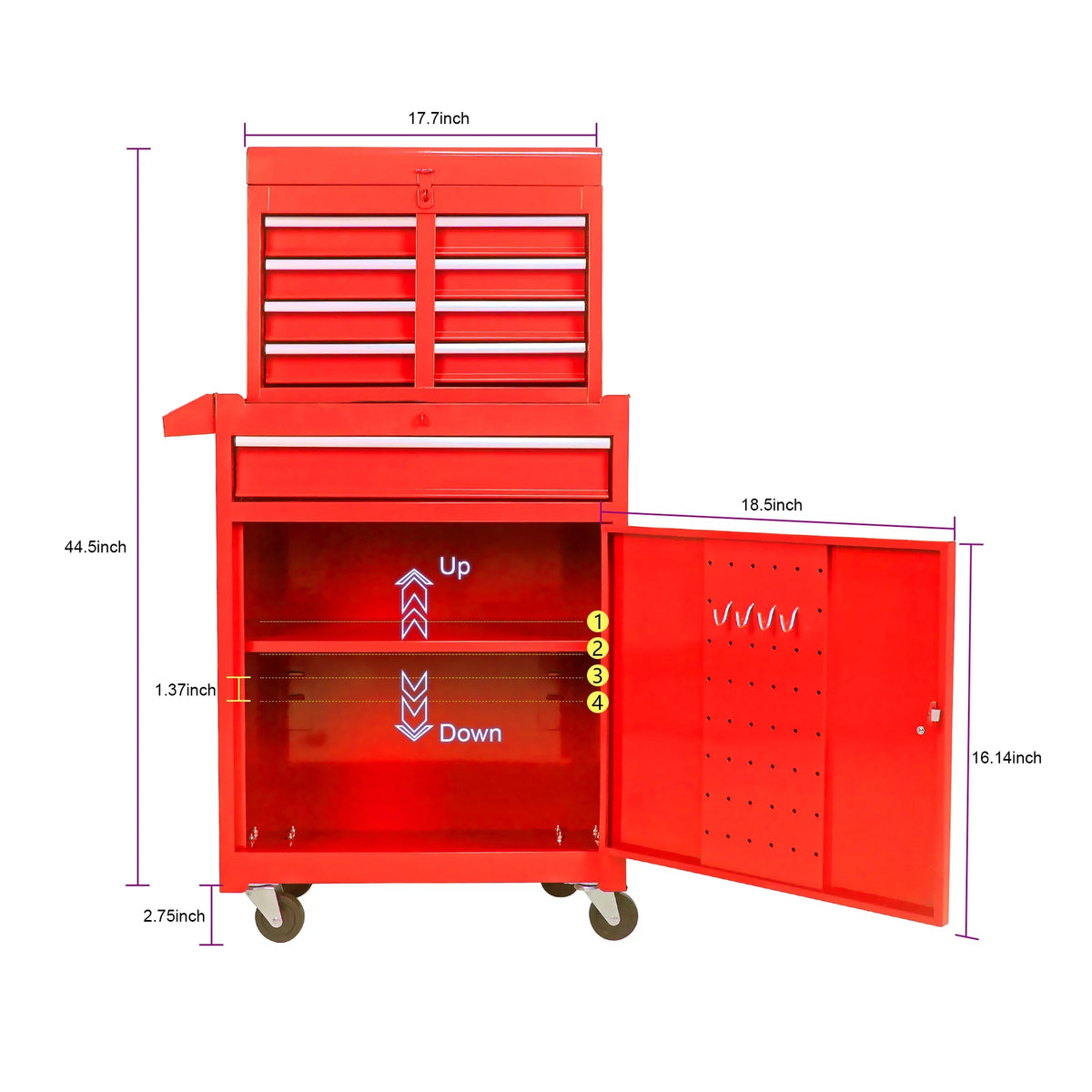 Black 5 Drawer Rolling Tool Chest with Locking System Q1619