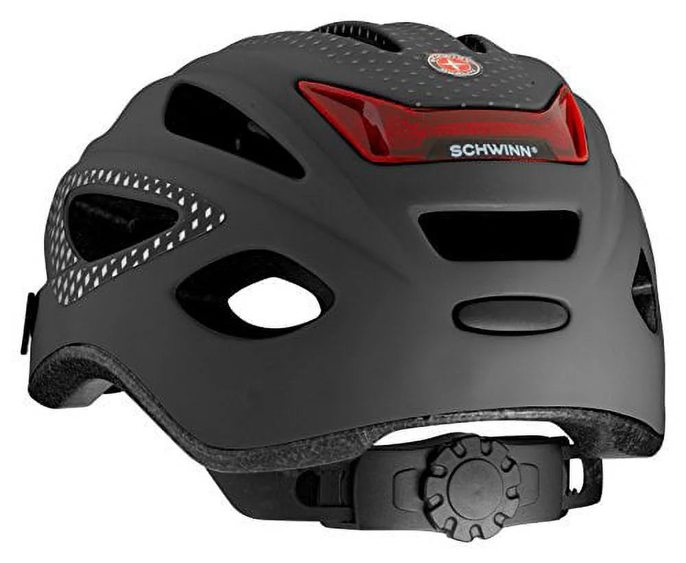 LED Lighted Bike Helmet with Reflective Design, Matte Black F711400