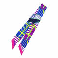 Silk Fuchsia Blue Jaune Purple Scarf Muffler F399