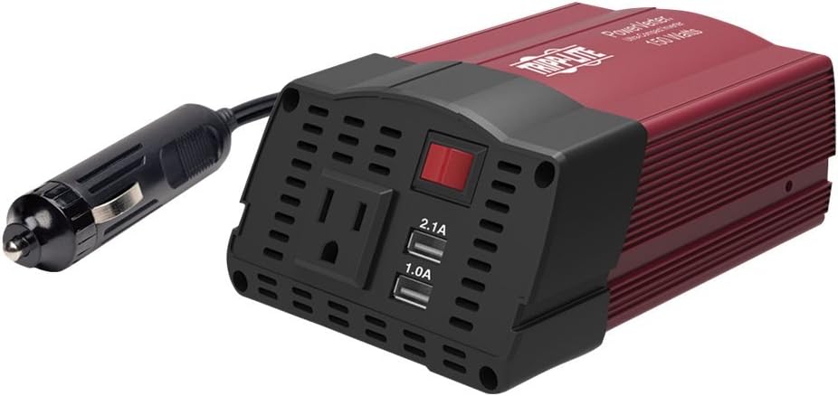 400W Car Power Inverter with 2 Outlets & 2 USB Charging Ports, Gray, Pack of 2 C8335