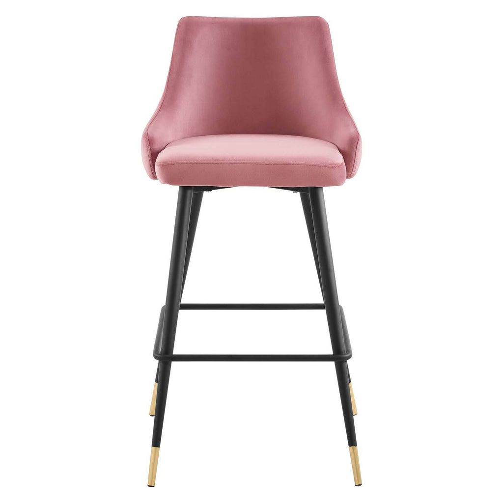 Light Gray Performance Velvet Bar Stool Set of 2 V26847