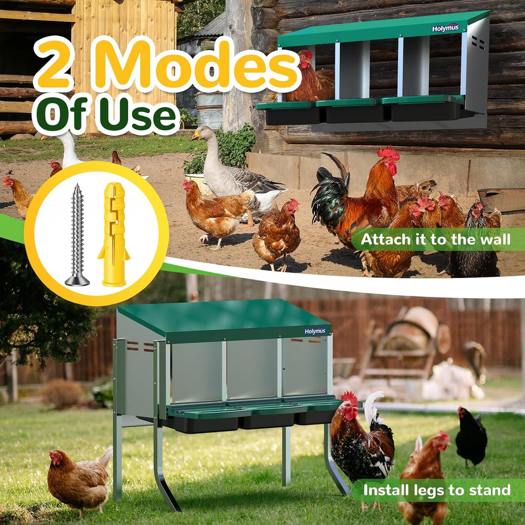 3 Holes Chicken Nesting Box with Metal Legs G535