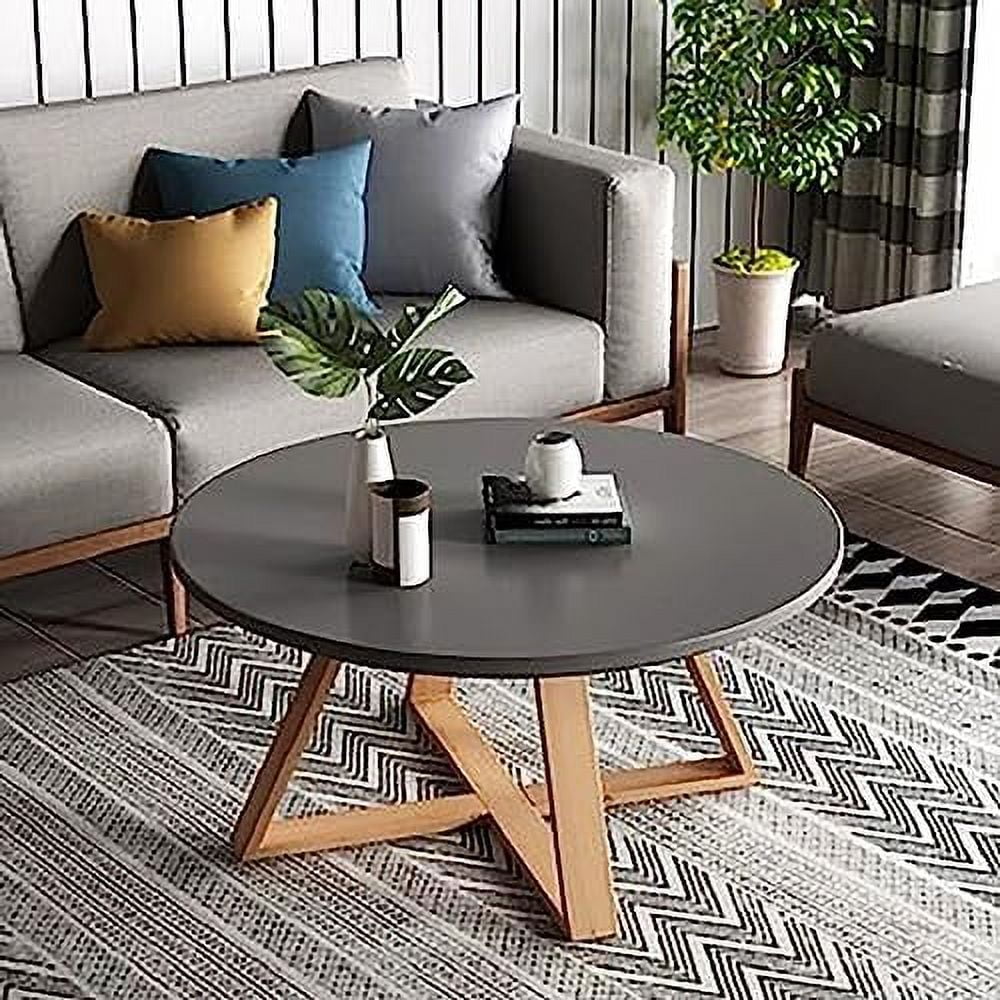 Solid Wood Round Coffee Table 28'' White W192