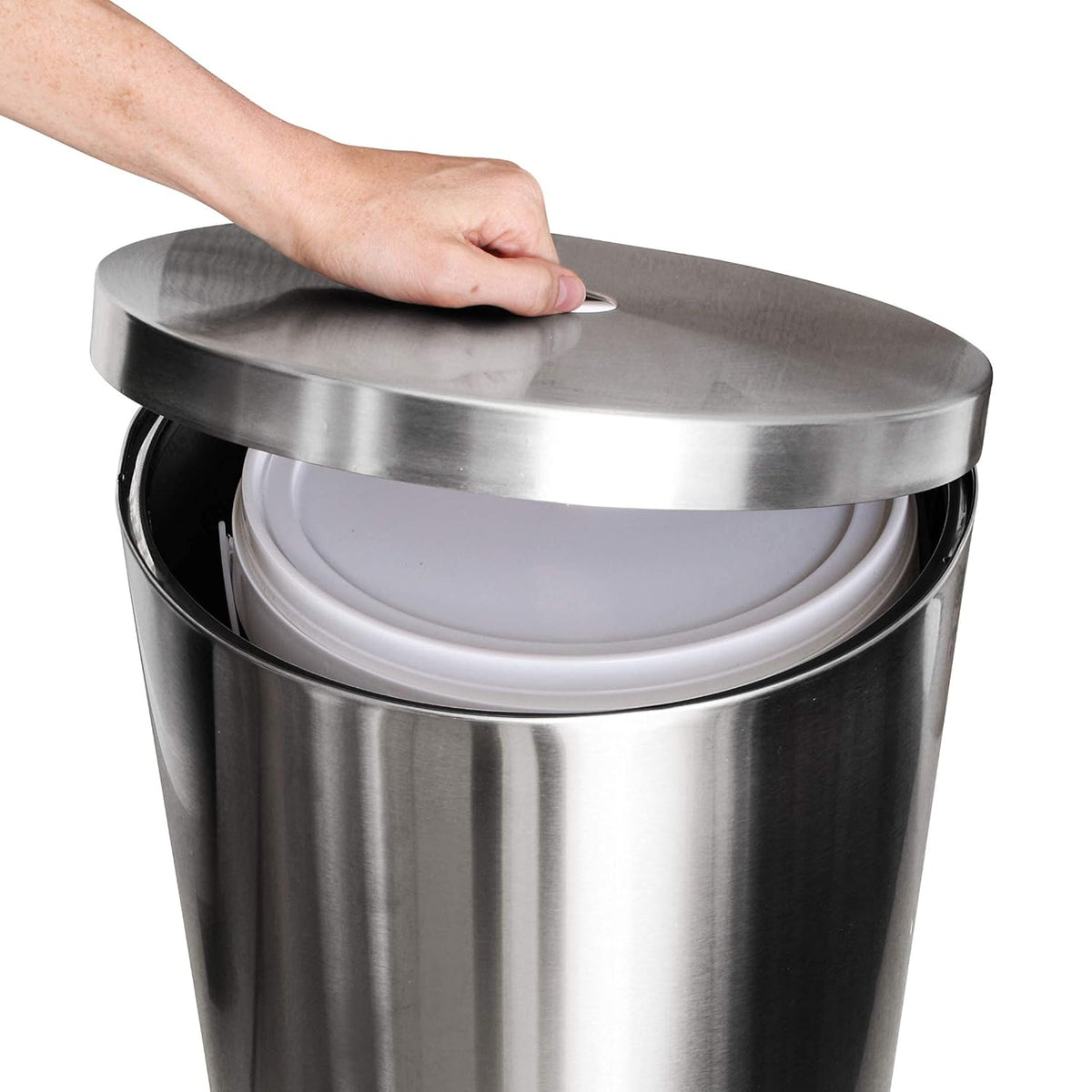 Stainless Steel Floor Stand Wipe Dispenser with Built-in Trash Can K52047