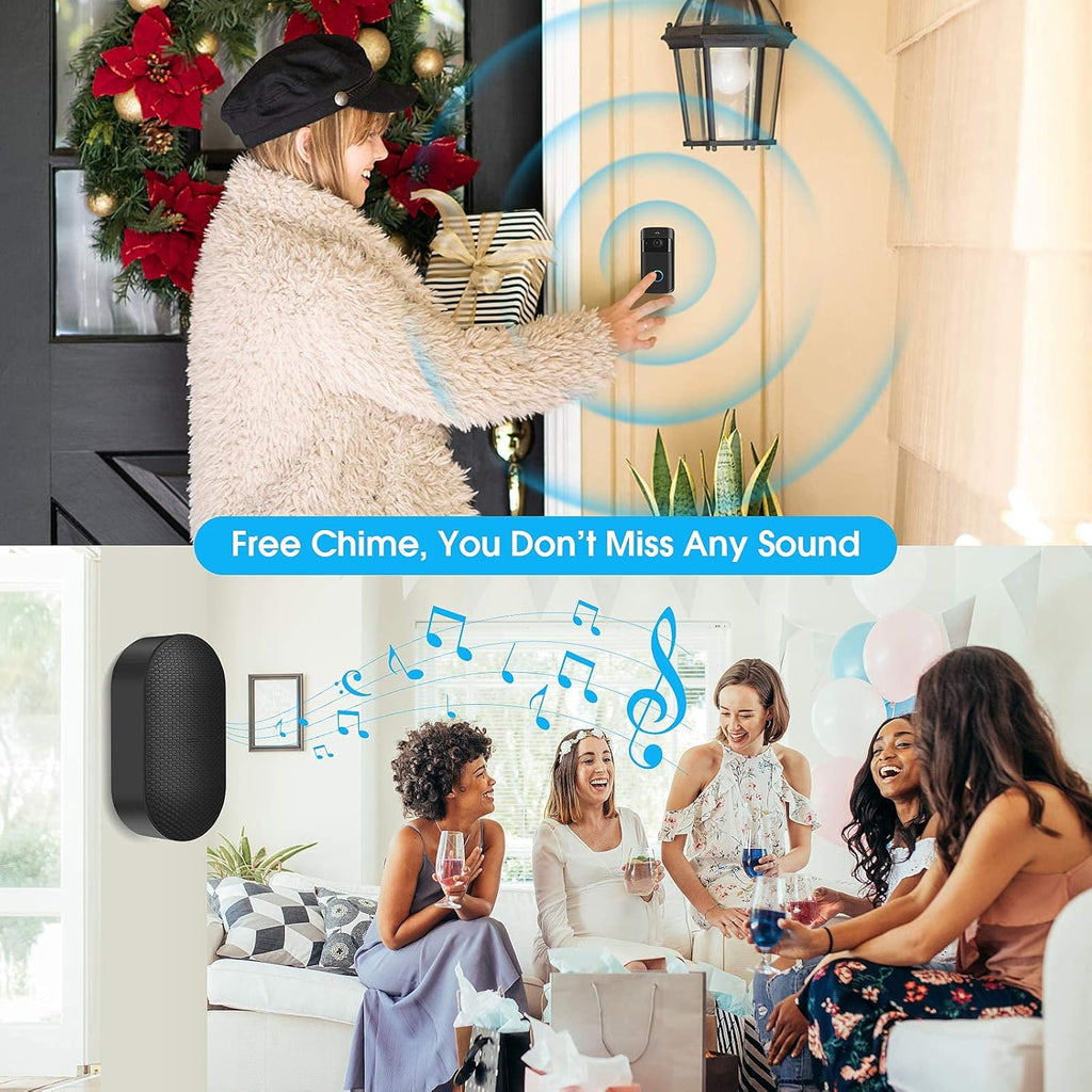 Wireless Doorbell Camera with Chime, Motion Detection, 2-Way Audio, Night Vision P794412