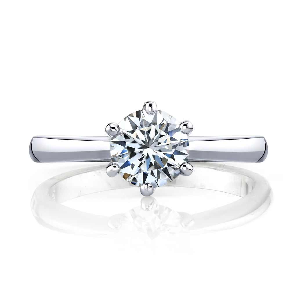 1 Carat Round Brilliant Moissanite Sterling Silver 925 Engagement Ring N983724