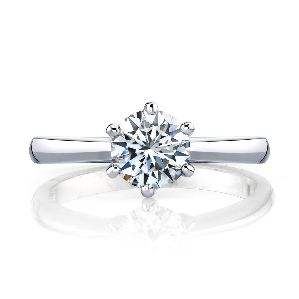 1 Carat Round Brilliant Moissanite Sterling Silver 925 Engagement Ring N983724
